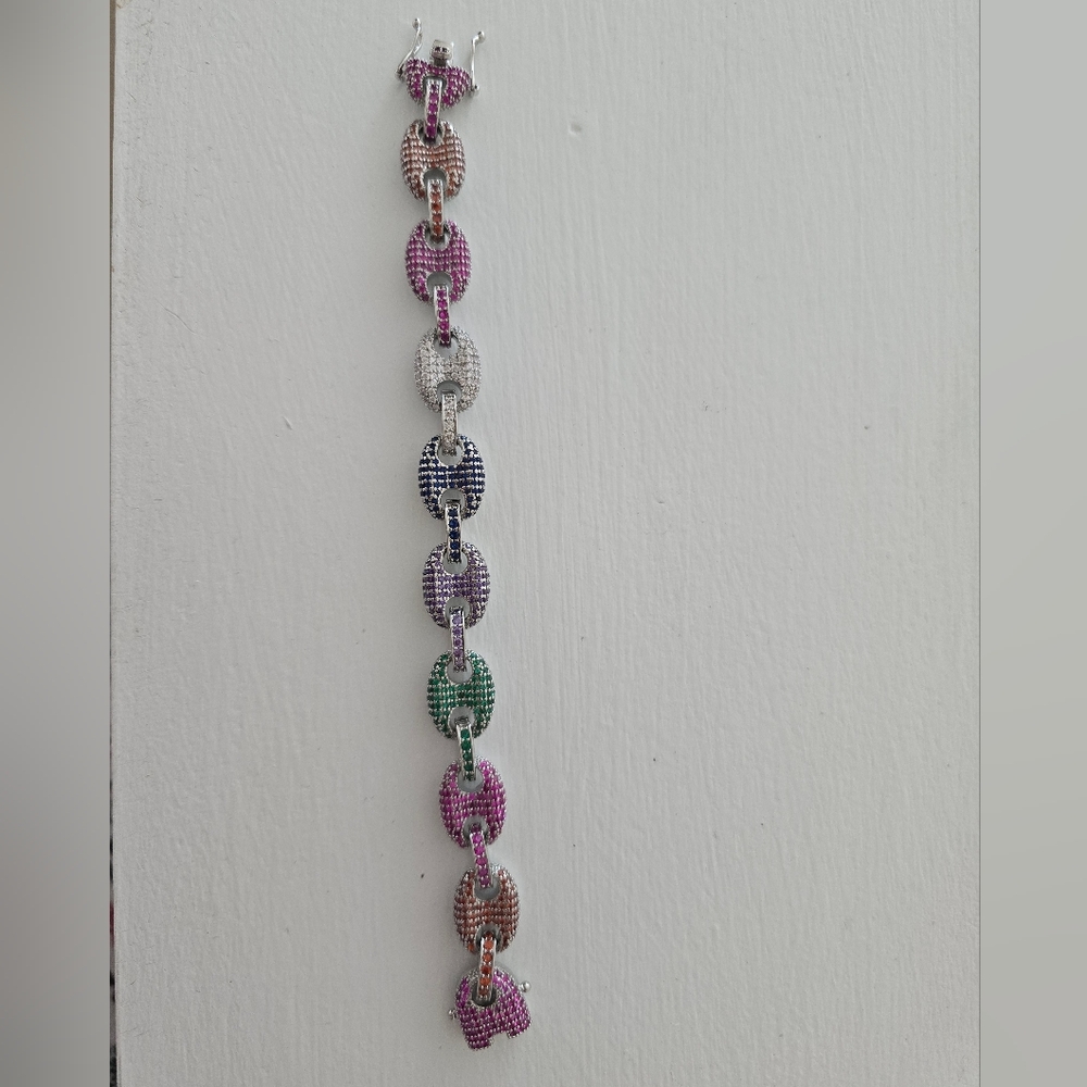 Inspired Gucci Puff Multicolor Link Bracelet - Picture 2 of 6